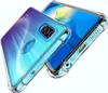 Two transparent phone cases are shown, one on top of the other, with a blue and purple gradient background. Produktbild-Vorschau
