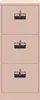 A front view of a pink filing cabinet with three drawers. Voir les images du produit