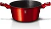 A red metallic pot with black interior and handles, shown from a front-side angle on a white background. Anteprima dell’immagine prodotto