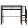A loft bed with stairs against a white background. Produktbild-Vorschau