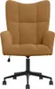 A brown velvet office chair with a black base and wheels, shown from the front. Náhled obrázku produktu