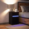 vidaXL Comodino con luci LED in legno nero Anteprima dell’immagine prodotto 5