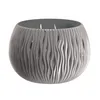 A gray, textured, round planter pot. Anteprima dell’immagine prodotto