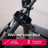 Close-up of an electric scooter's handlebars and digital display. Produktbild-Vorschau