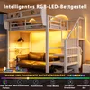 Flieks Etagenbett 90x200cm mit Led, Hochbett mit Produktbild-Vorschau 7