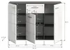 Grote commode Salsa - Rookzilver / Wit hoogglans Productafbeelding-voorbeeld 4