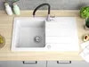 Granitspüle - Spülbecken - Küchenspüle - Weiss - 76 x 43,5 Produktbild-Vorschau 4