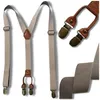 Beige elastische Herren-Hosenträger, stark für elegante Produktbild-Vorschau 7