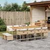 vidaXL 13-tlg. Garten-Essgruppe mit Kissen Beige Poly Produktbild-Vorschau 2