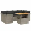 The Living Store 7-tlg. Garten-Sofagarnitur mit Kissen Grau Produktbild-Vorschau 3