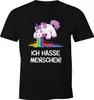 Herren T-Shirt Spruch Ich hasse Menschen kotzendes Einhorn Produktbild-Vorschau 2
