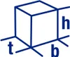 A diagram of a box with dimensions labeled 't', 'b', and 'h'. Anteprima dell’immagine prodotto