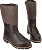 A pair of brown leather and felt boots. Produktbild-Vorschau