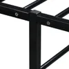 A close-up view of a black metal bed frame. Náhled obrázku produktu