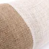 Jute Tischläufer 30 cm breit – Natur & Weiß – Meterware – Produktbild-Vorschau 2