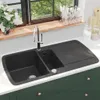 Granit Spülbecken Doppelbecken Schwarz Produktbild-Vorschau 2