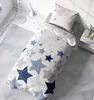 4 teilig Winter Bettwäsche 135x200 cm Sterne blau weiß Produktbild-Vorschau 4