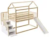 Hochbett 90x200 cm, Massivholz mit Stauraum, Kinderbett mit Produktbild-Vorschau 7