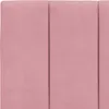 A close-up view of a pink upholstered headboard, showing the texture and seams of the material. Produktbild-Vorschau