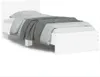 A white bed frame with a mattress and gray bedding, shown from a side angle against a white background. Anteprima dell’immagine prodotto