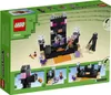 The back of a LEGO Minecraft The End Arena set box, showing the assembled toy and smaller inset images of play features. Produktbild-Vorschau