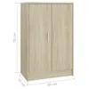 vidaXL Szafka na buty dąb sonoma 60x35x92 cm Materiał Podgląd zdjęcia produktu 12