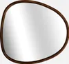 A mirror with a wooden frame on a light gray background. Anteprima dell’immagine prodotto
