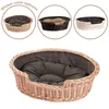 Cestino per cani in vimini ovale con cuscino 60X43 H16 CM Anteprima dell’immagine prodotto 5