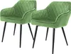 Two green upholstered chairs with black metal legs are shown against a white background. Náhled obrázku produktu