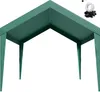 A dark green carport canopy with four legs, shown from underneath. A bundle of black ball bungees is in the upper right corner. Anteprima dell’immagine prodotto