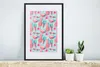 MuchoWow® Gerahmtes Poster Sommer - Rosa - Blau 40x60 cm - Produktbild-Vorschau 4