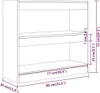 A line drawing of a white bookshelf with dimensions indicated by text and lines. Náhled obrázku produktu