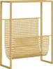 vidaXL Stojan na časopisy zlatý 35x15x45 cm ocelový Náhled obrázku produktu 1