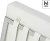 A close-up view of a white leather chair with a polished steel frame. Náhľad obrázku produktu
