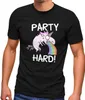 Herren T-Shirt Party Hard kotzendes Einhorn Feiern Saufen Produktbild-Vorschau 1