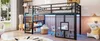 Lit mezzanine en métal 90x200 cm avec escalier, espace de Voir les images du produit 9