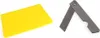 A yellow rectangular object and a silver folding knife are placed on a white background. Podgląd zdjęcia produktu