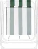 A folded camping chair with green and white stripes. Anteprima dell’immagine prodotto