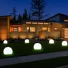 9er Set LED Solarkugel weiß, Erdspieß, DxH 10x38 cm Produktbild-Vorschau 9