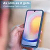A hand holding a blue phone case with a smartphone inside, against a neutral background. Produktbild-Vorschau