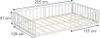A white wooden bed frame with a slatted base, shown from a diagonal angle. Anteprima dell’immagine prodotto