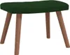 A dark green upholstered stool with wooden legs, presented against a white background. Produktbild-Vorschau
