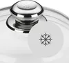 Close-up of a pot lid handle with a snowflake icon overlay. Podgląd zdjęcia produktu
