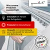 Marketing image highlighting product features with text overlays and a logo. Produktbild-Vorschau