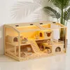 WISFOR Hamsterkäfig mit LED Leuchte, Kleintierhaus aus Produktbild-Vorschau 1