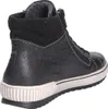 A black leather high-top boot is shown from the side and back on a white background. Voir les images du produit