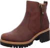 A single brown leather boot with a zipper on a white background. Produktbild-Vorschau