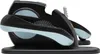 A side view of a black and light blue electric foot pedal exerciser. Podgląd zdjęcia produktu