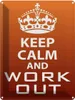 vianmo Blechschild 40x30 cm Keep Calm and work out Yoga Produktbild-Vorschau 1