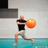 Gymnastický míč HMS YB02N 75 cm šedo-stříbrný Náhled obrázku produktu 2